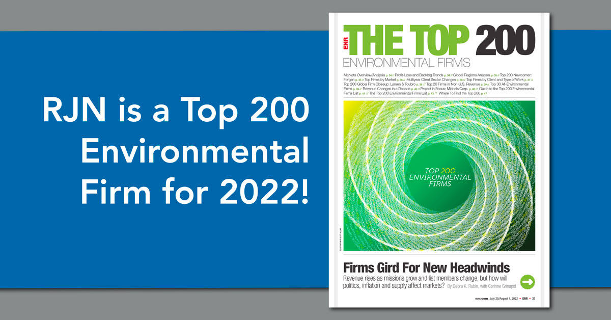 RJN Named A 2022 ENR Top 200 Environmental Firm